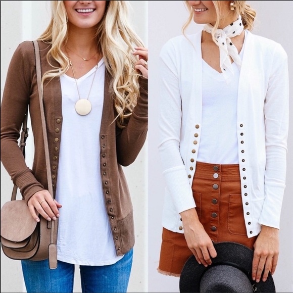 Light Mocha Best selling snap cardigan - Picture 3 of 3
